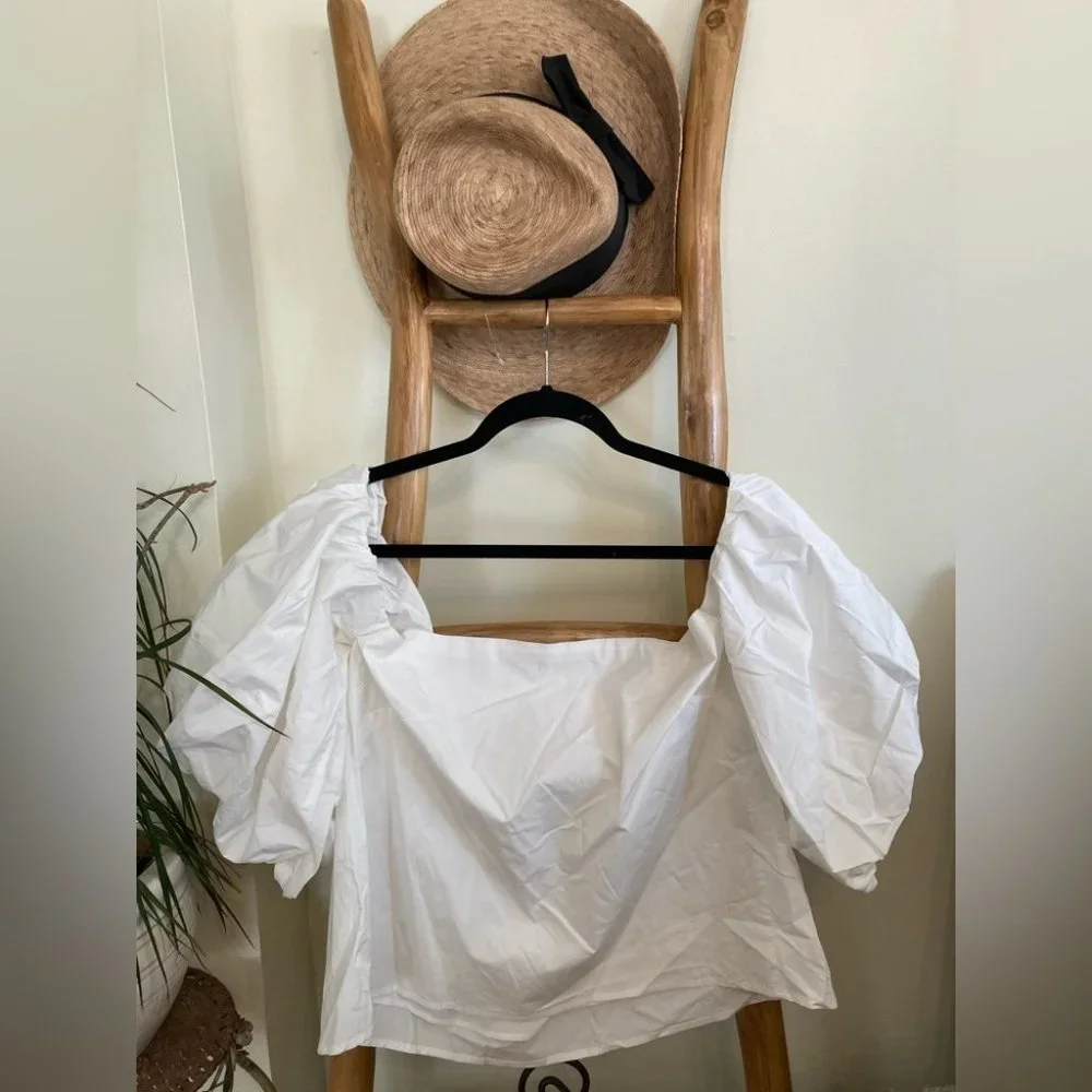 SOLD Free People Mare Mare Piera Cotton Top Size Medium White NWOT - Picture 2 of 12